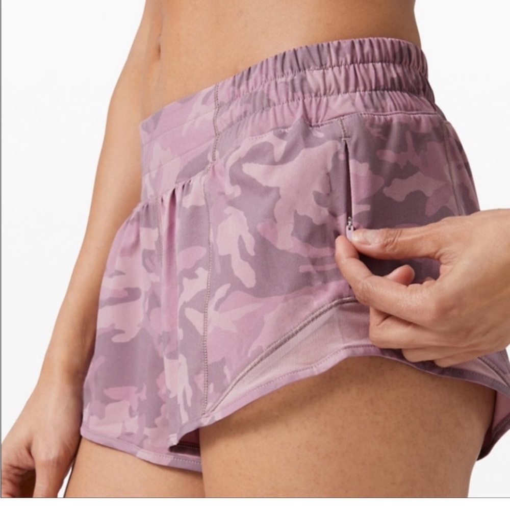 RARE Lululemon Pink Camo Hotty Hot Shorts